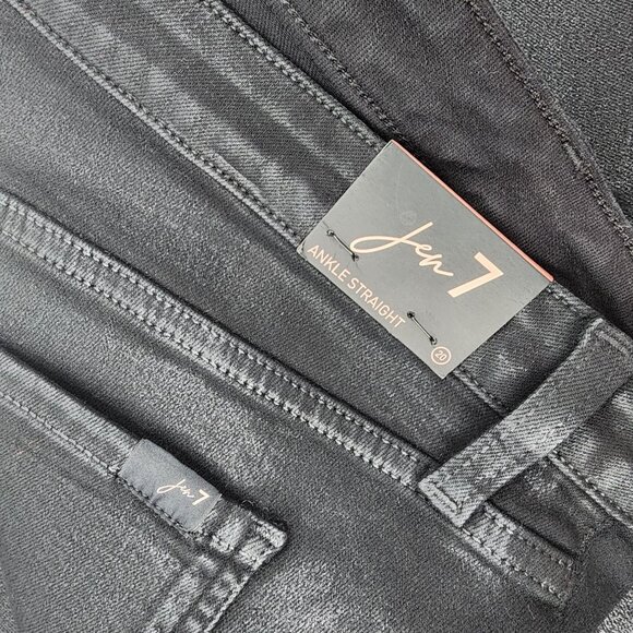 Jen 7 size 20 Coated Ankle Straight Jeans by 7 for All Mankind Black New - Picture 9 of 11